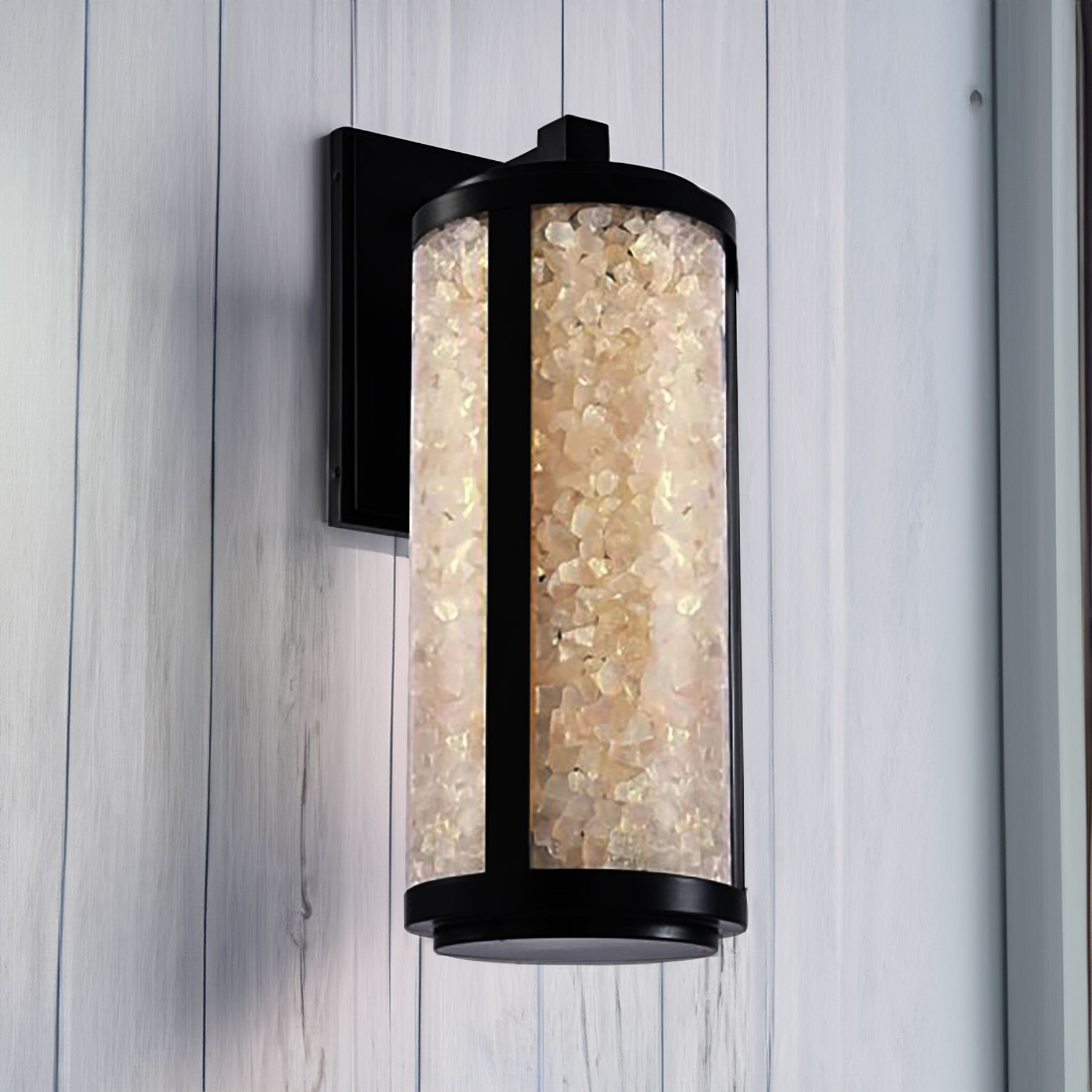 Image 4 The Great Outdoors Salt Creek LED Black Outdoor Wall Sconce with Shades more views
