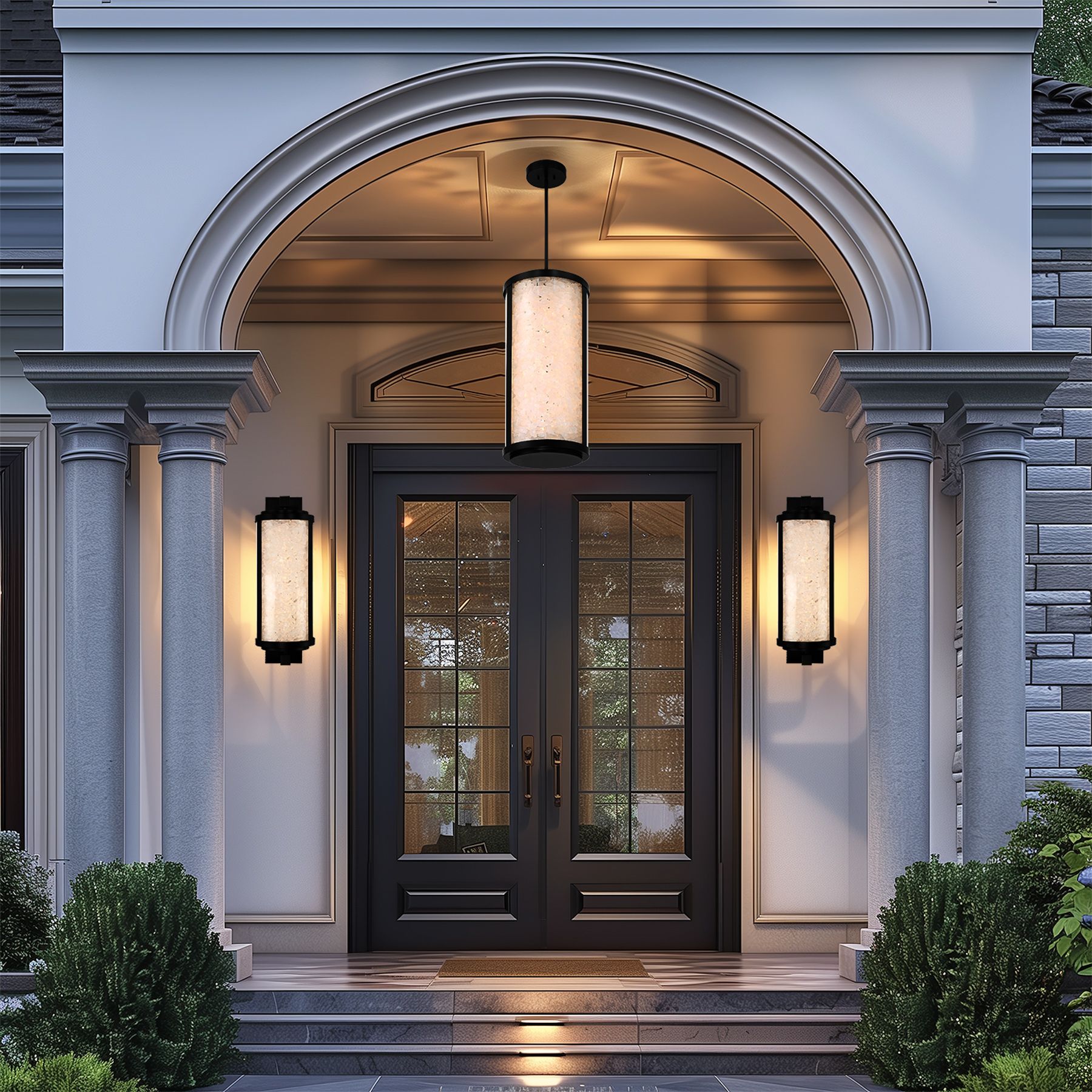 Image 5 The Great Outdoors Salt Creek LED Black Outdoor Wall Sconce with Shades more views