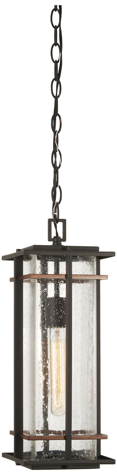 The Great Outdoors San Marcos 1-Light Black Outdoor Hanging Lantern