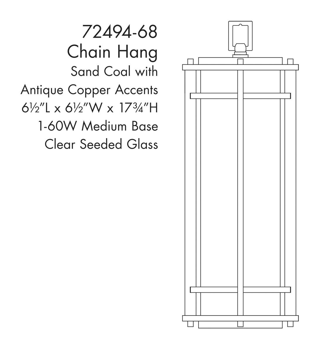 Image 6 The Great Outdoors San Marcos 1-Light Black Outdoor Hanging Lantern more views