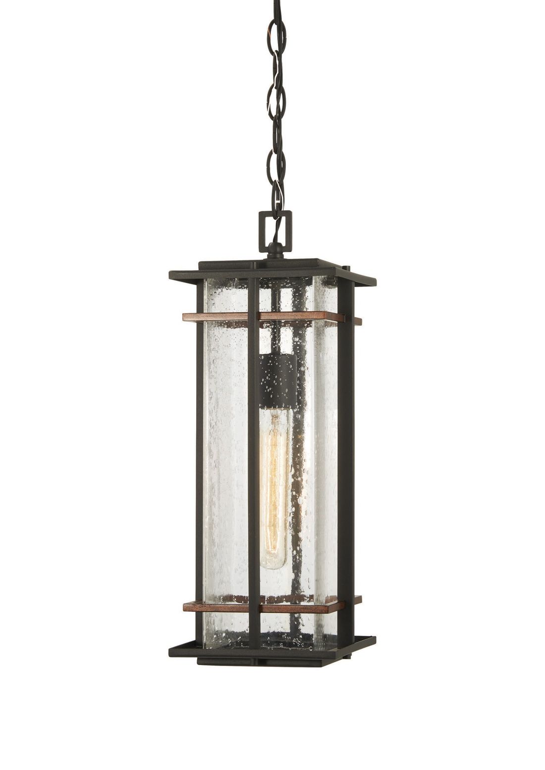 The Great Outdoors San Marcos 1-Light Black Outdoor Hanging Lantern