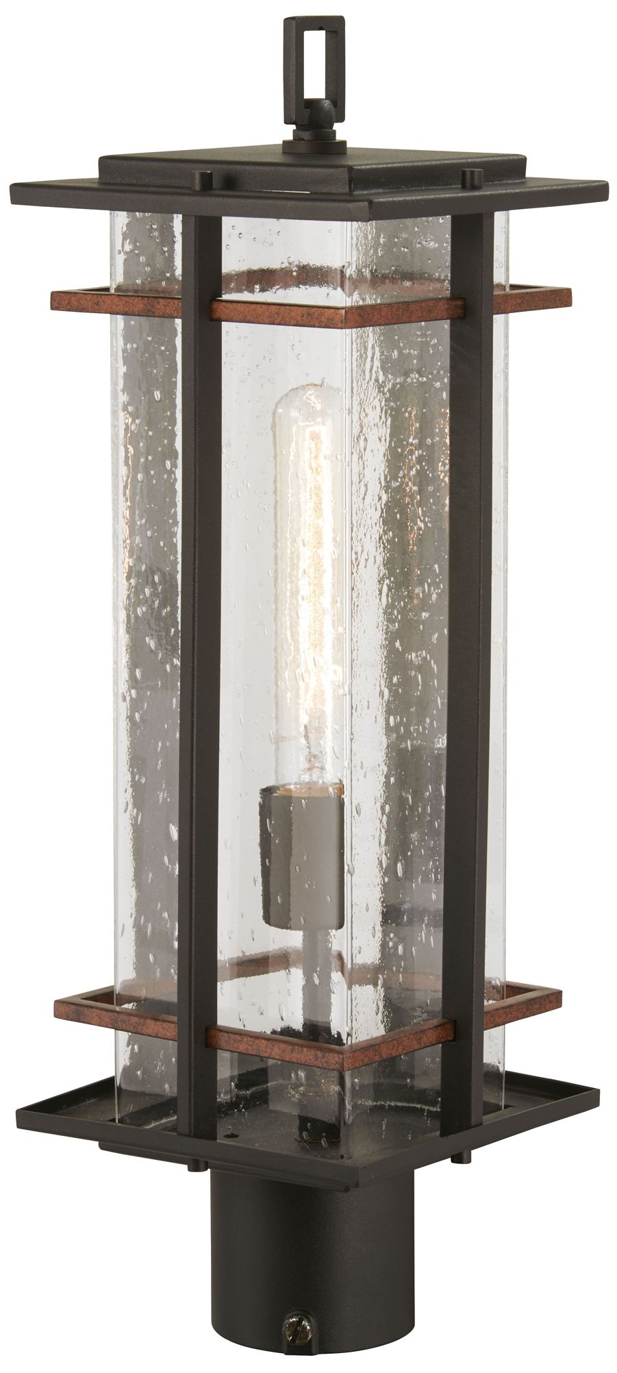 The Great Outdoors San Marcos 1-Light Black Outdoor Post Mount