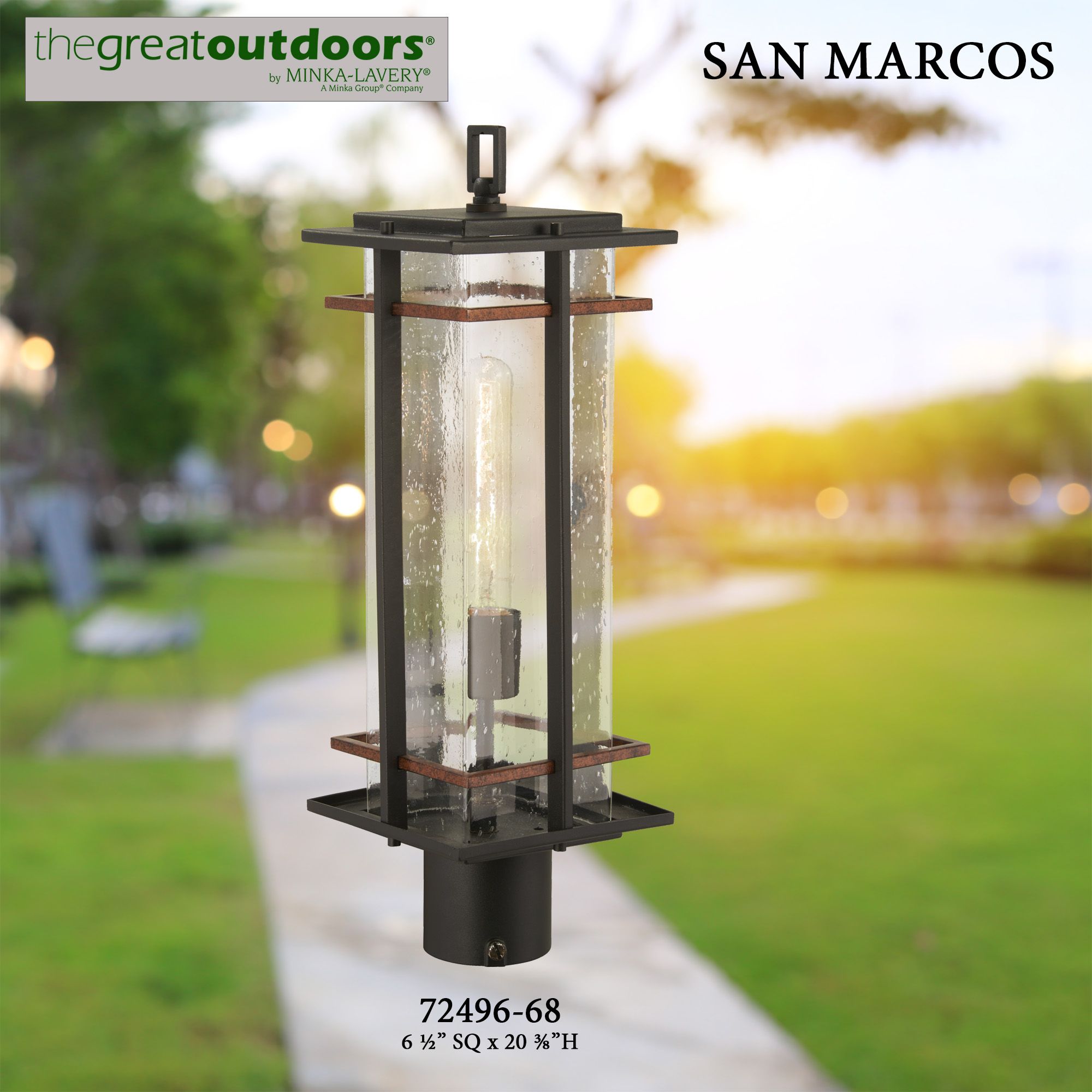 Image 5 The Great Outdoors San Marcos 1-Light Black Outdoor Post Mount more views