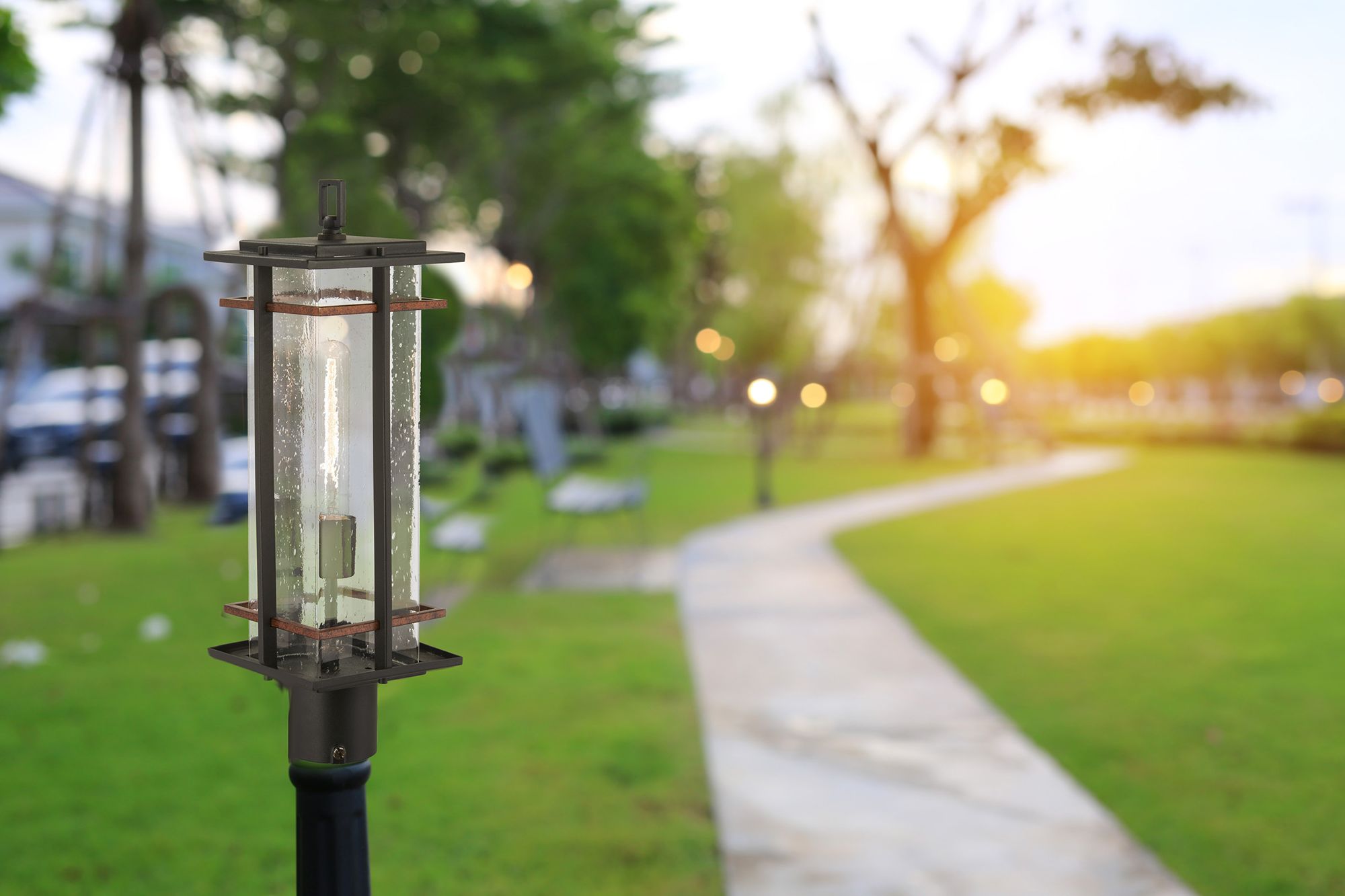 Image 6 The Great Outdoors San Marcos 1-Light Black Outdoor Post Mount more views