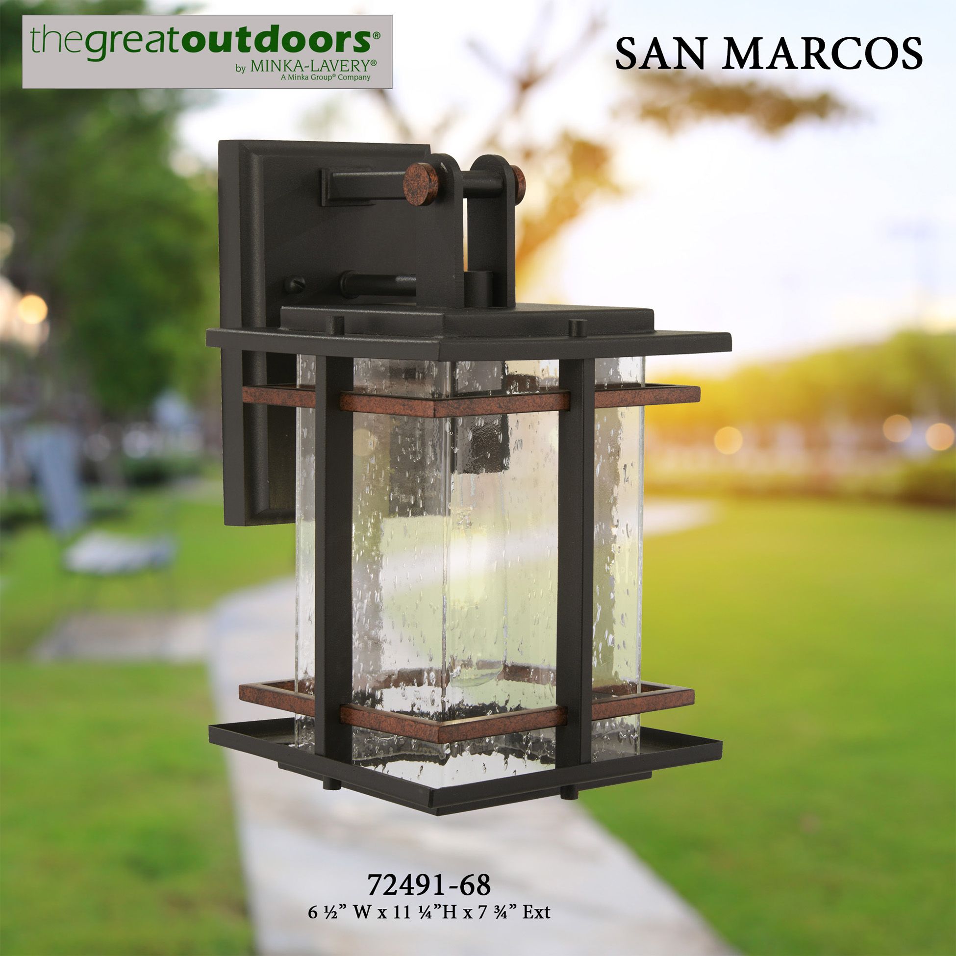 Image 5 The Great Outdoors San Marcos 1-Light Black Outdoor Wall Mount more views