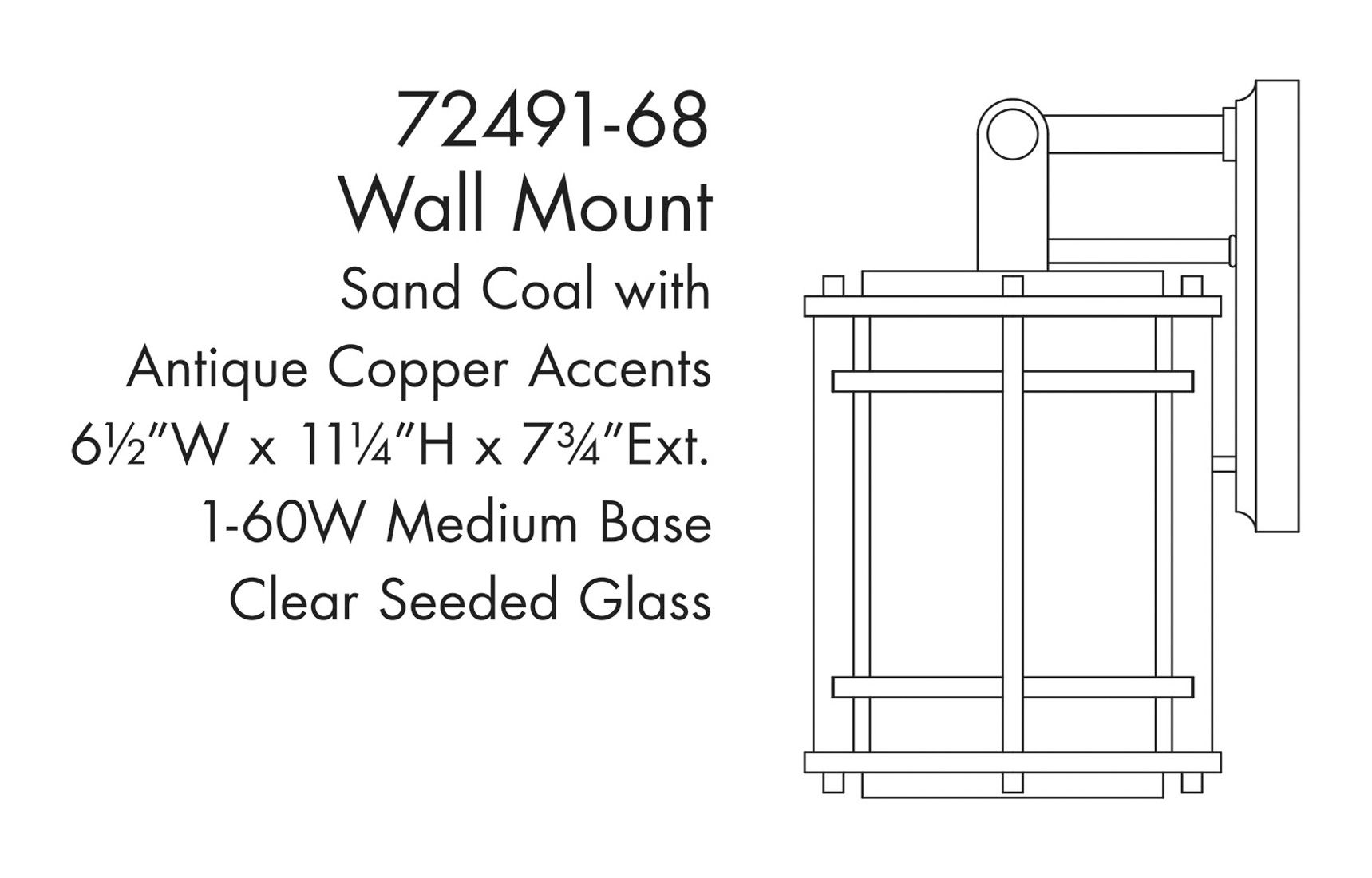 The Great Outdoors San Marcos 1-Light Black Outdoor Wall Mount