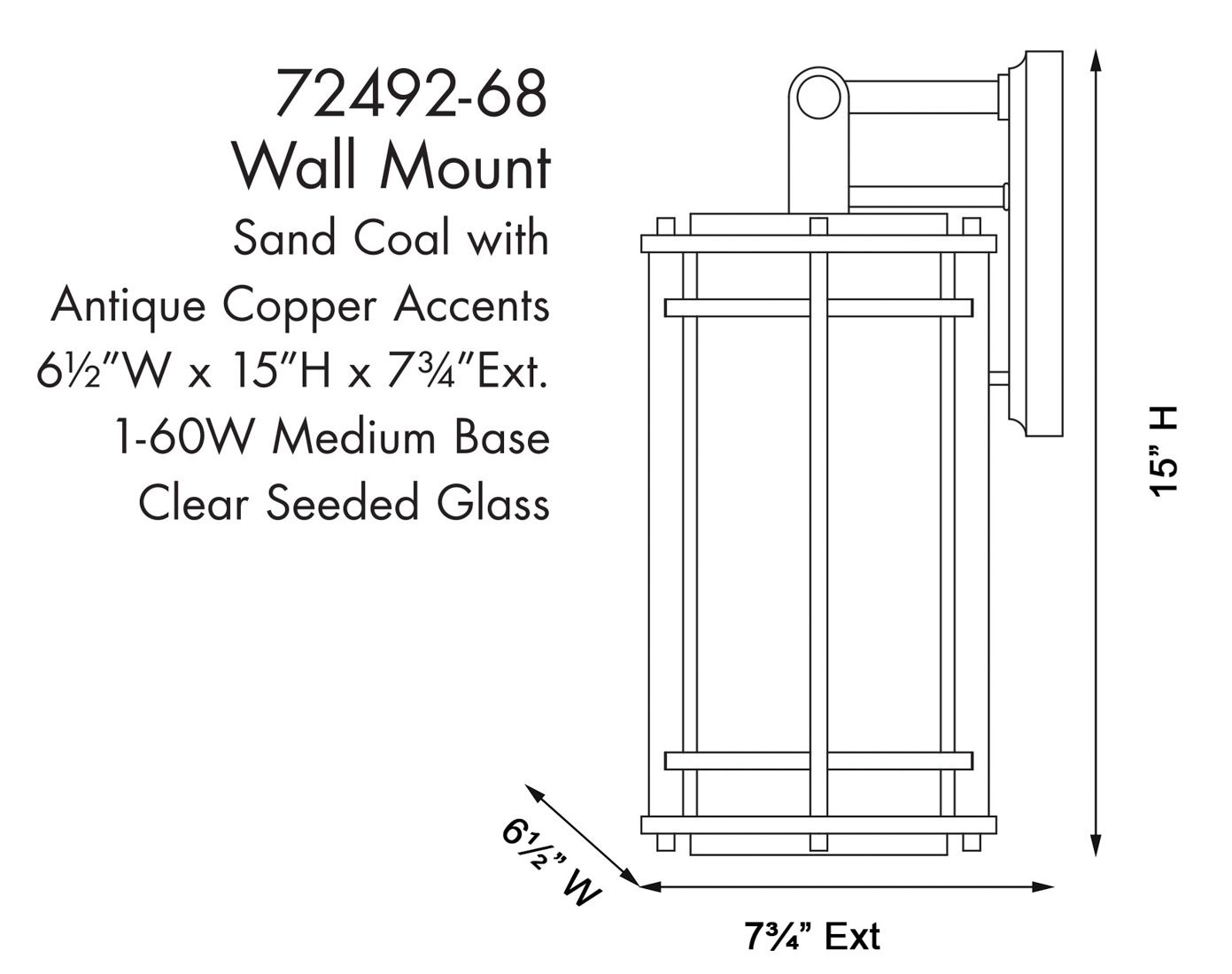 The Great Outdoors San Marcos 1-Light Black Outdoor Wall Mount