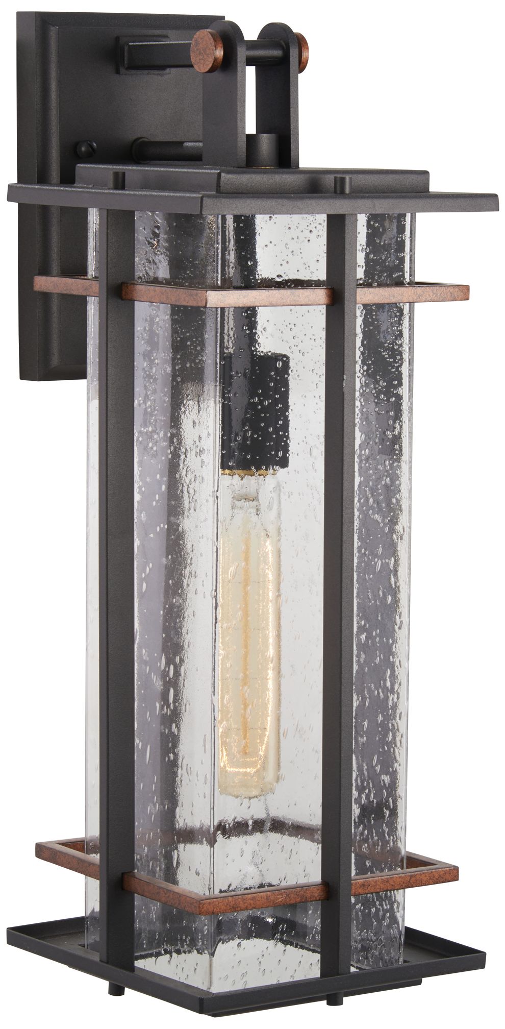 The Great Outdoors San Marcos 1-Light Black Outdoor Wall Mount