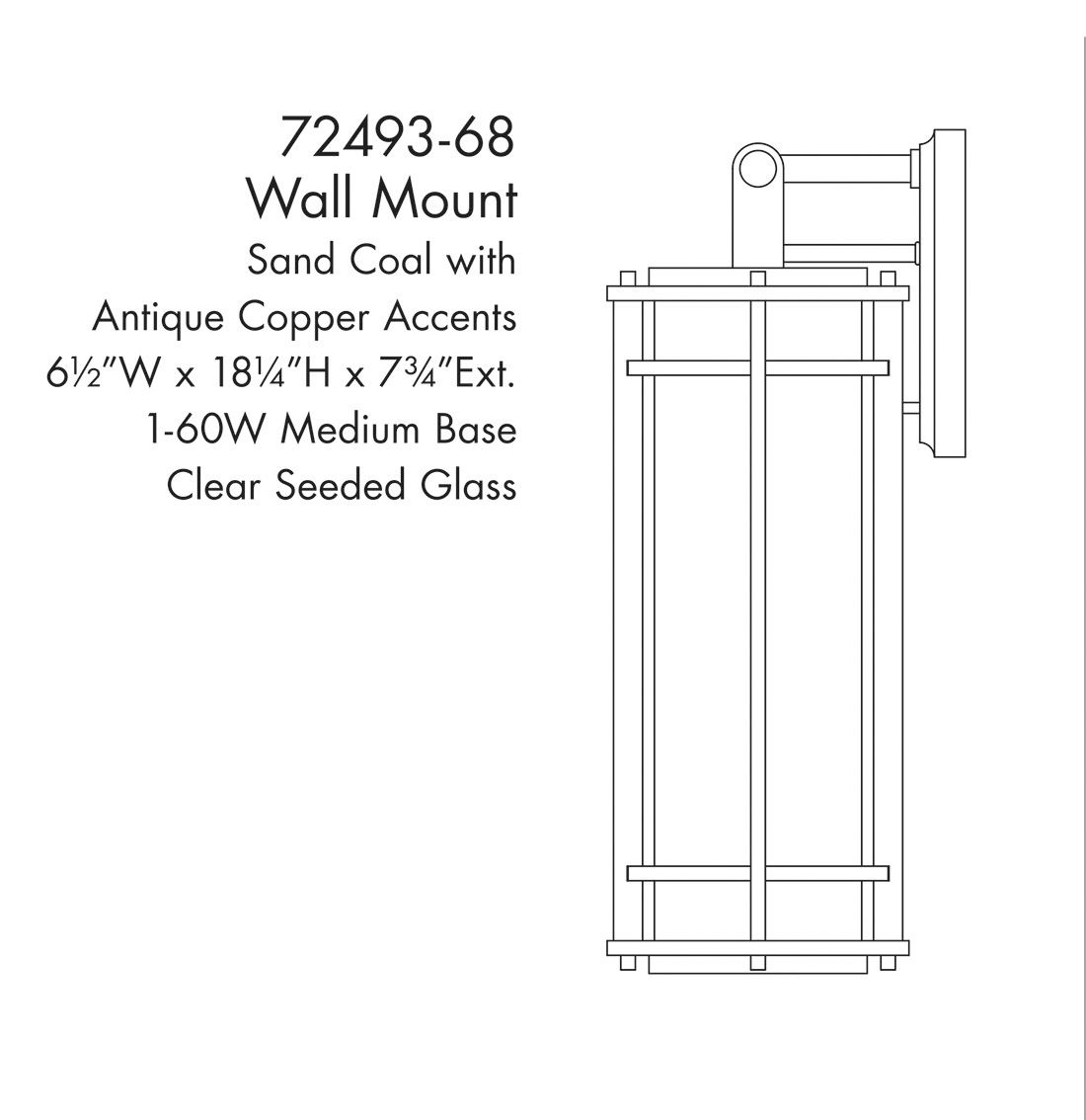 The Great Outdoors San Marcos 1-Light Black Outdoor Wall Mount