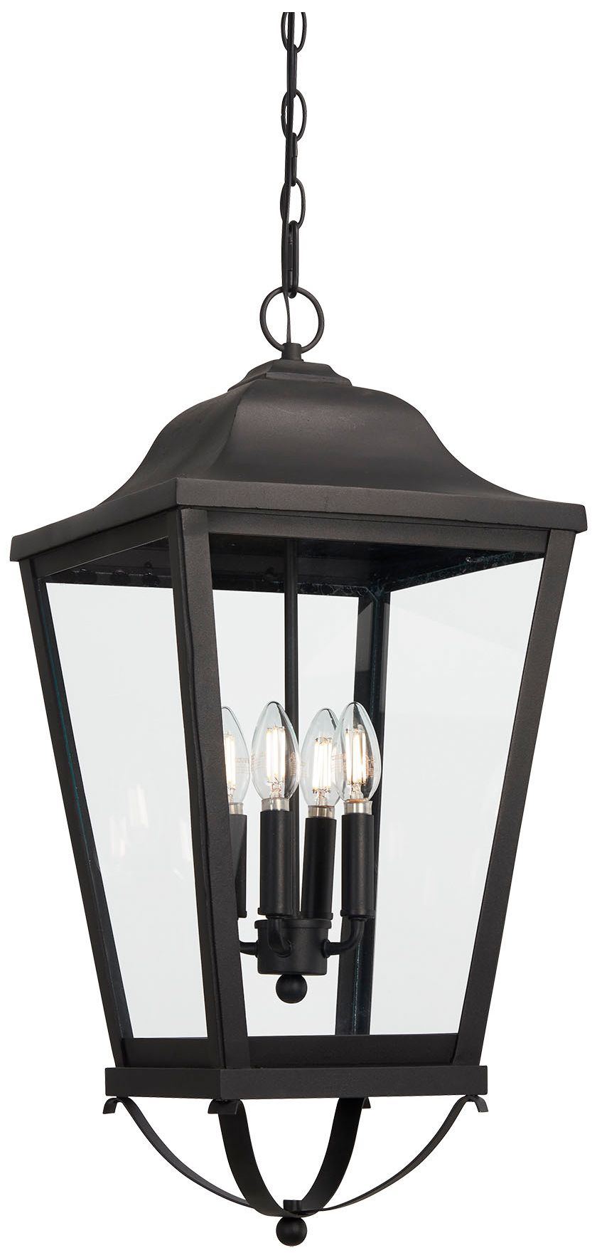 The Great Outdoors Savannah 4-Light Sand Coal Outdoor Hanging Lantern