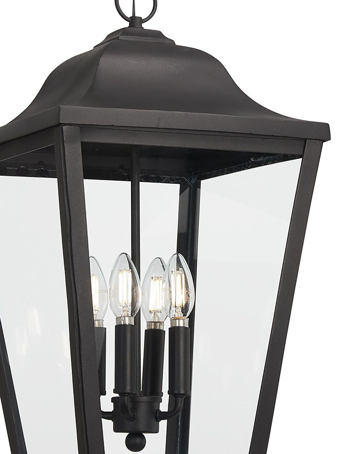 Image 2 The Great Outdoors Savannah 4-Light Sand Coal Outdoor Hanging Lantern more views