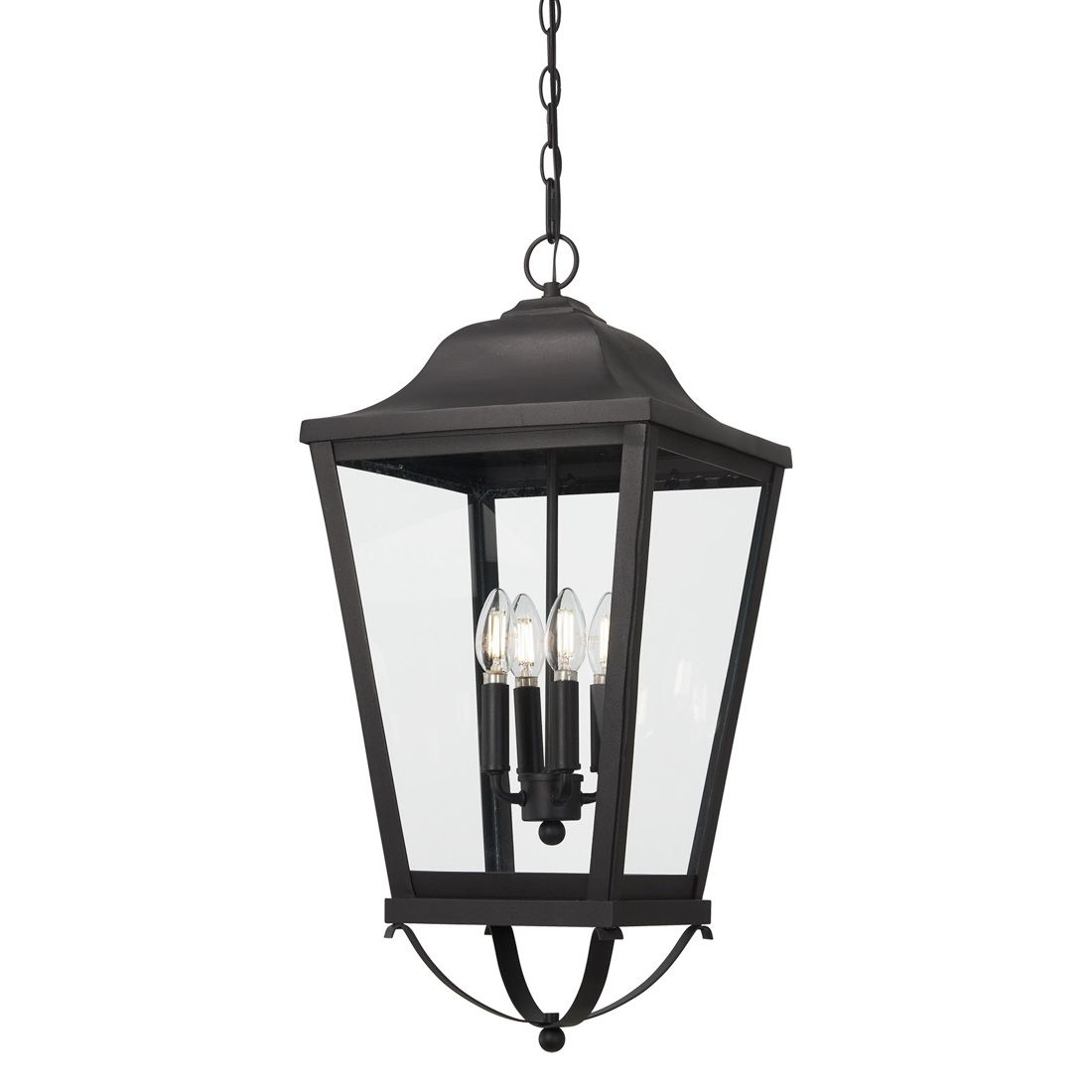 Image 4 The Great Outdoors Savannah 4-Light Sand Coal Outdoor Hanging Lantern more views