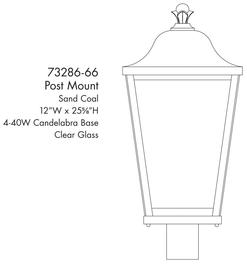 Image 5 The Great Outdoors Savannah 4-Light Sand Coal Outdoor Post Mount more views