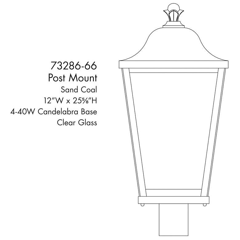 Image 5 The Great Outdoors Savannah 4-Light Sand Coal Outdoor Post Mount more views