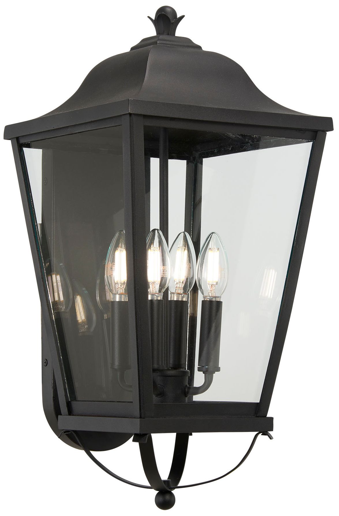 The Great Outdoors Savannah 4-Light Sand Coal Outdoor Wall Mount