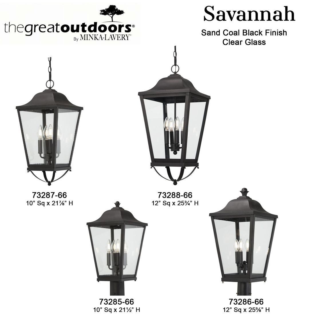 The Great Outdoors Savannah 4-Light Sand Coal Outdoor Wall Mount