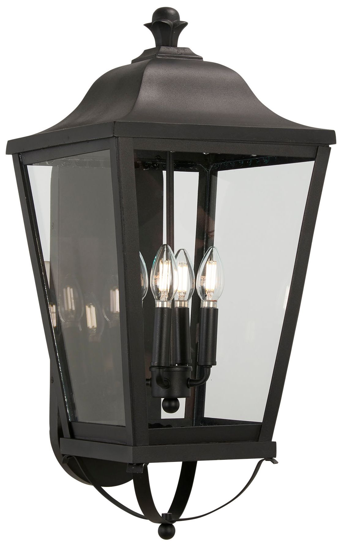 The Great Outdoors Savannah 4-Light Sand Coal Outdoor Wall Mount