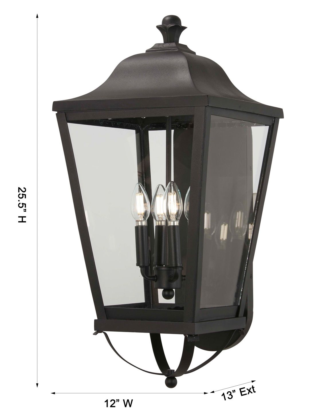 The Great Outdoors Savannah 4-Light Sand Coal Outdoor Wall Mount