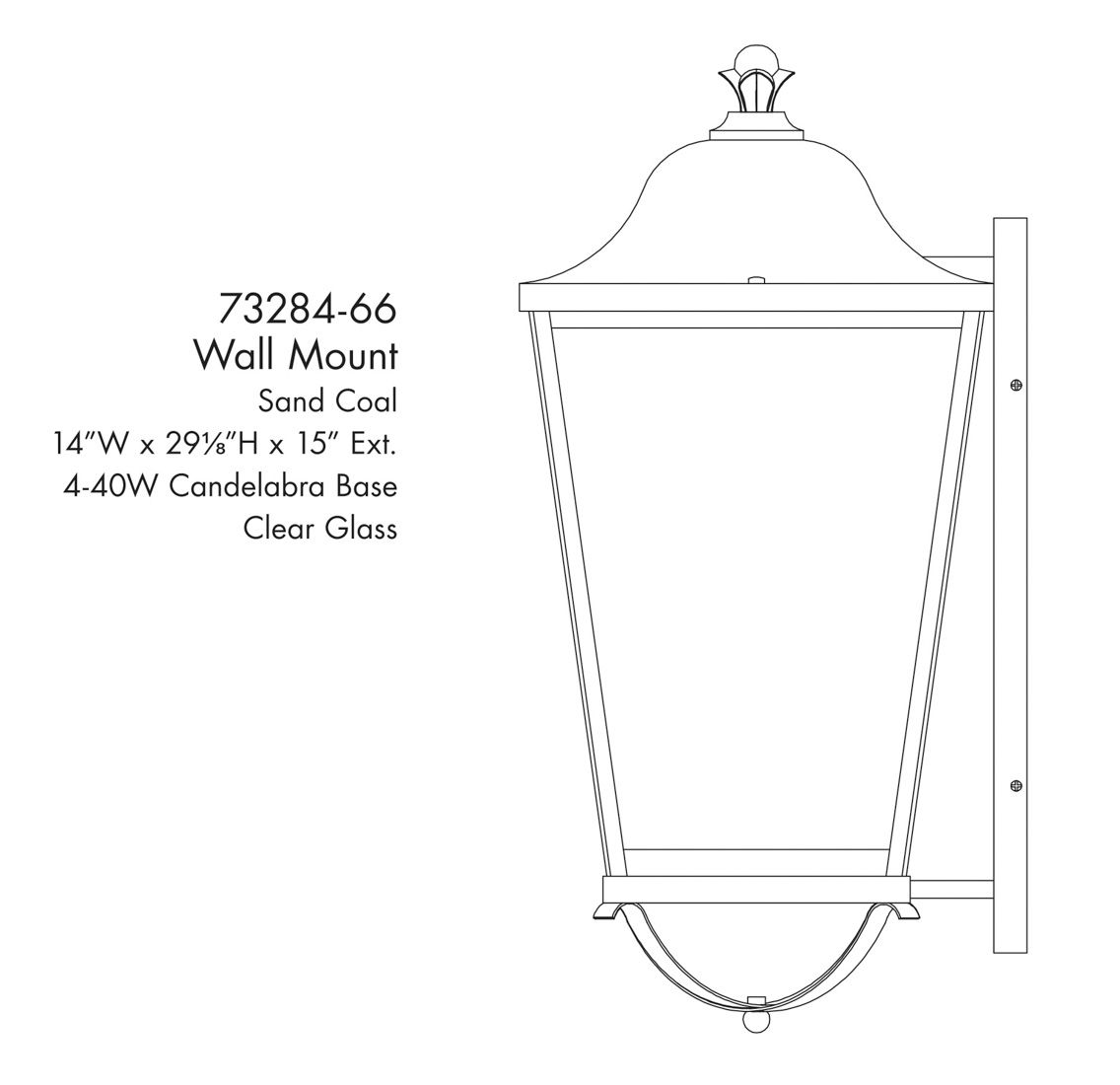 Image 5 The Great Outdoors Savannah 4-Light Sand Coal Outdoor Wall Mount more views