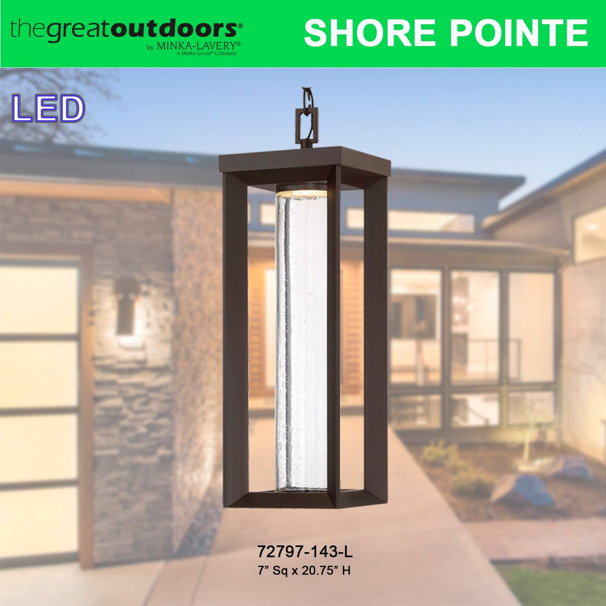 Image 4 The Great Outdoors Shore Pointe LED Oil Rubbed Bronze Outdoor Chain Hung more views