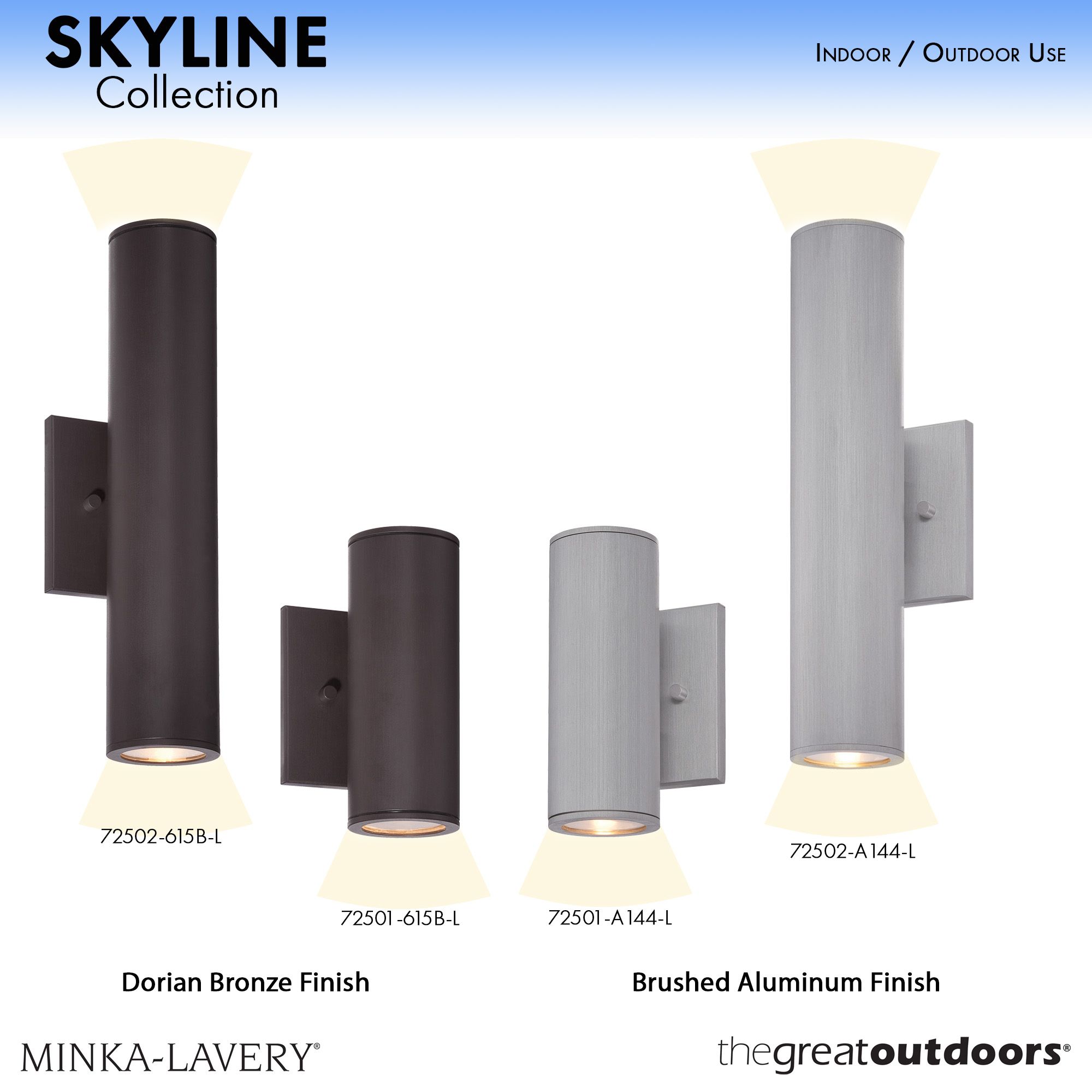 The Great Outdoors Skyline LED Brushed Aluminum Outdoor Wall Mount