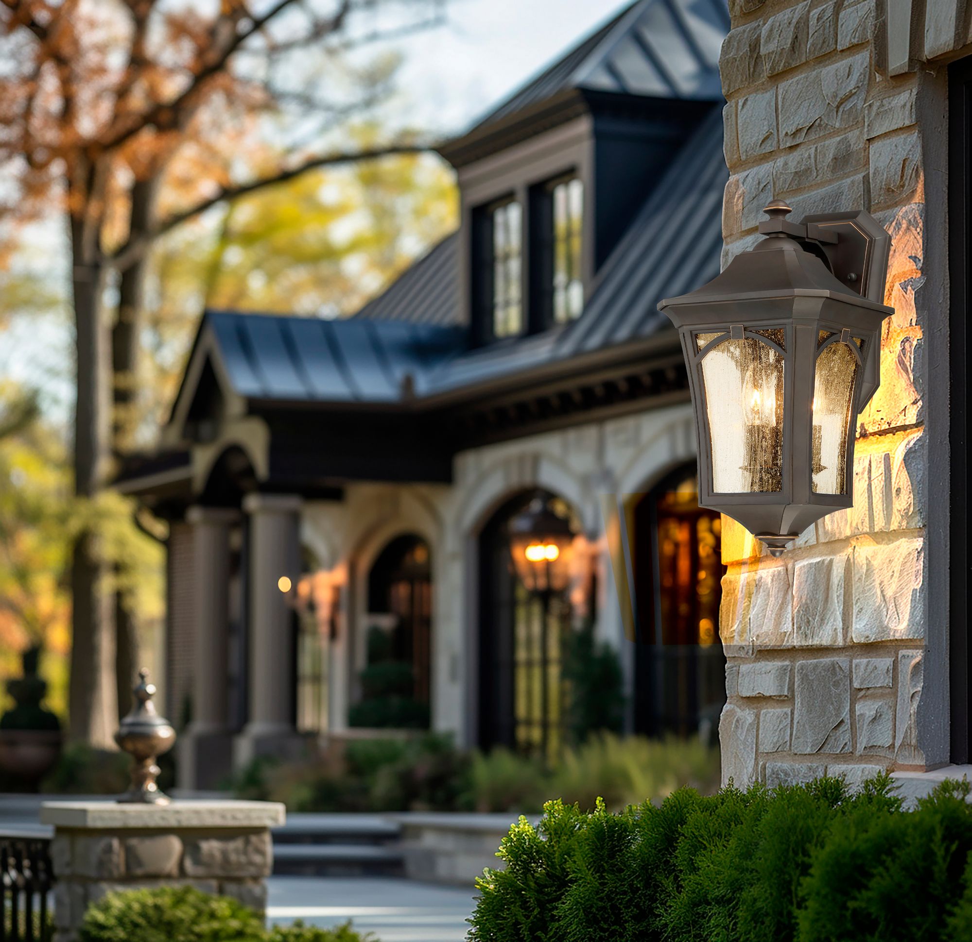 Thumbnail4 of The Great Outdoors Solida 3-Light Oil Rubbed Bronze Outdoor Wall Mount more views