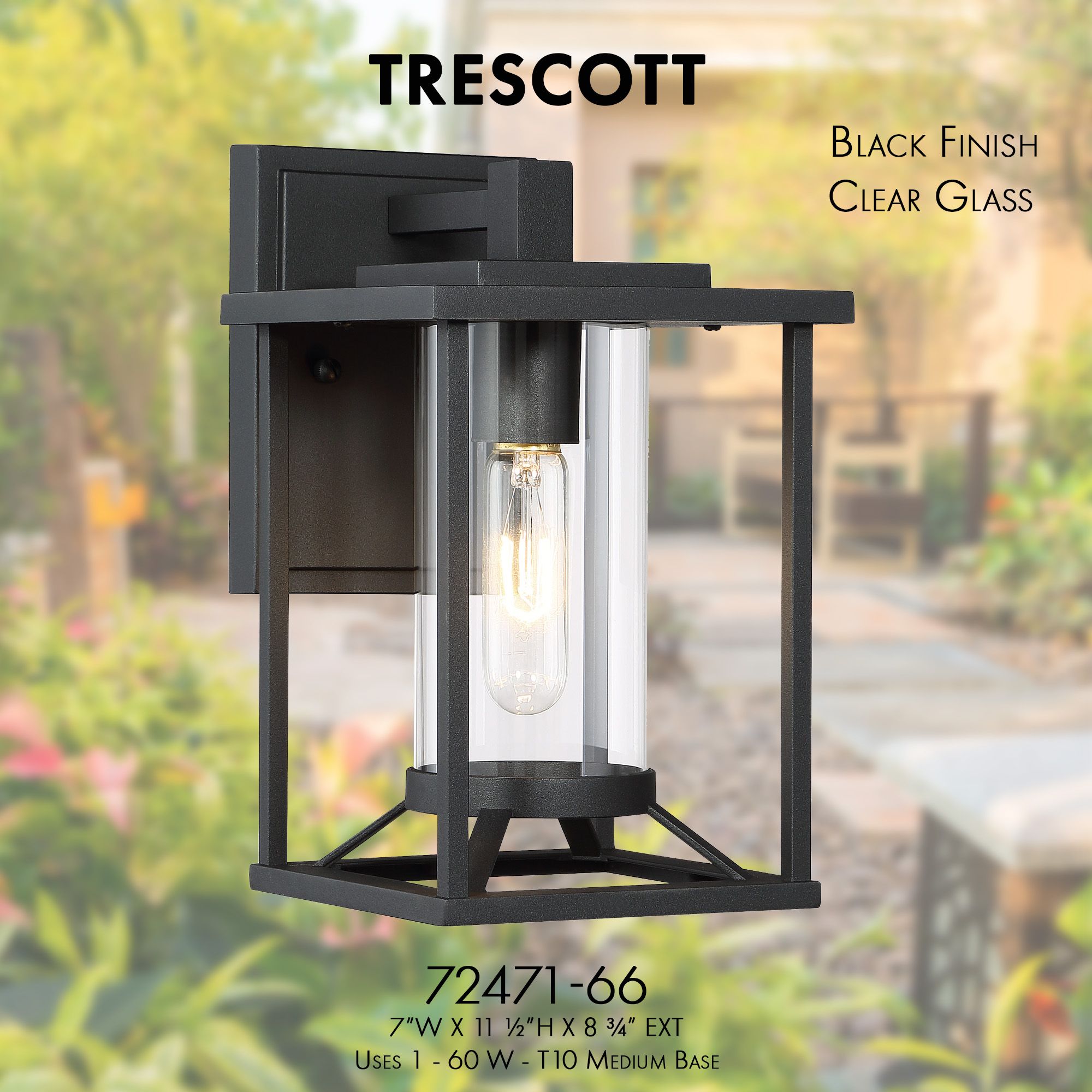Image 3 The Great Outdoors Trescott 1-Light Black Outdoor Wall Mount more views