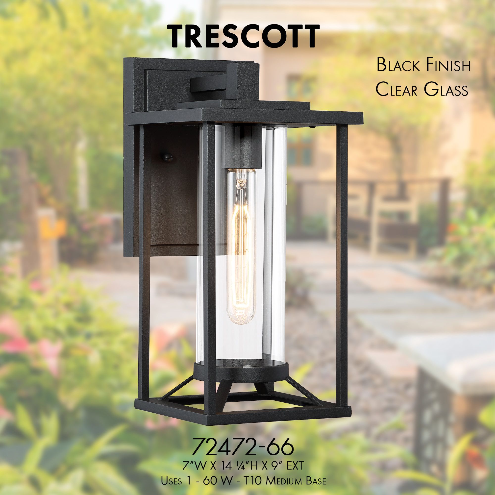 Image 3 The Great Outdoors Trescott 1-Light Black Outdoor Wall Mount more views