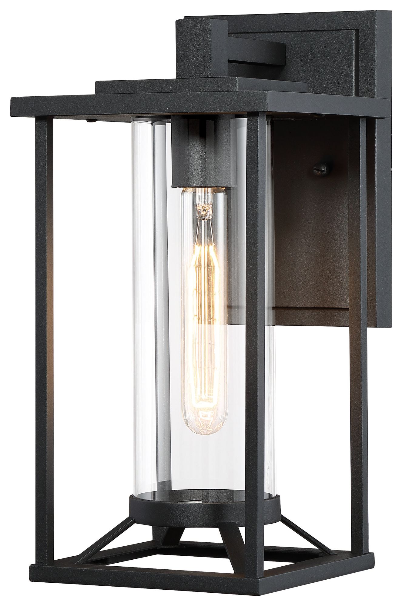 The Great Outdoors Trescott 1-Light Black Outdoor Wall Mount