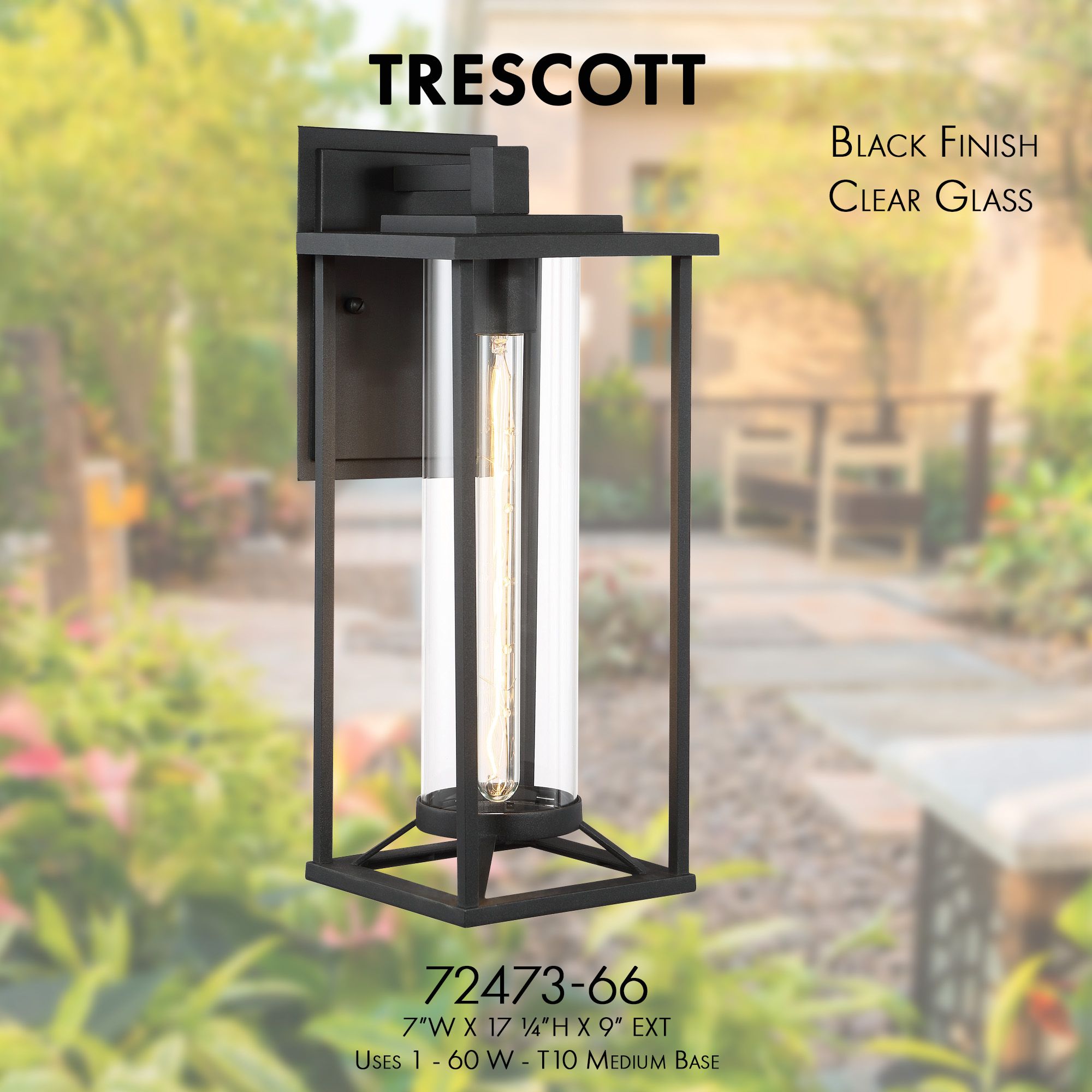Image 3 The Great Outdoors Trescott 1-Light Black Outdoor Wall Mount more views