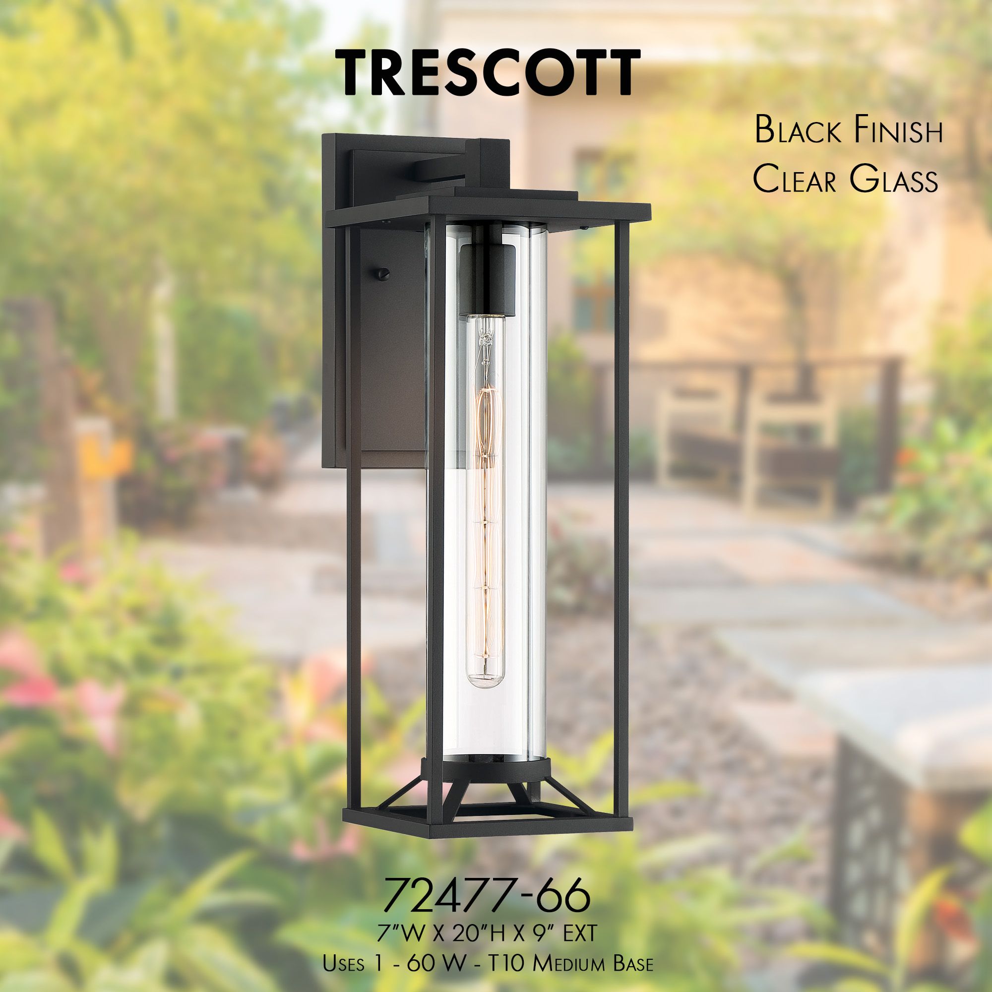 Image 3 The Great Outdoors Trescott 1-Light Black Outdoor Wall Mount more views