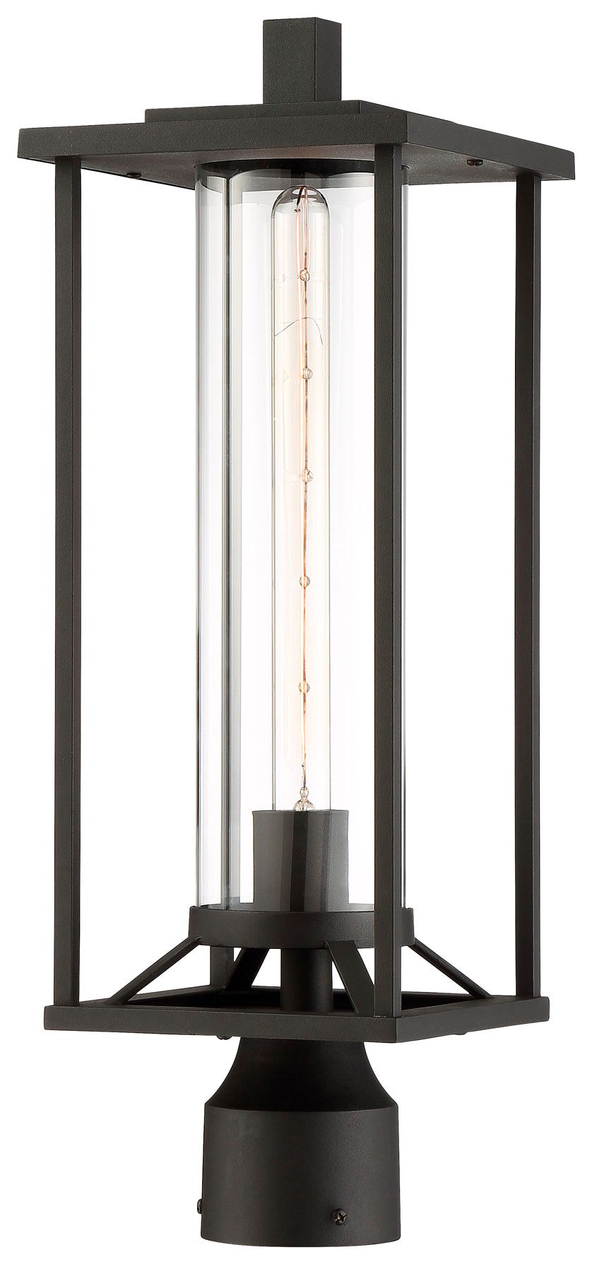 Image 3 The Great Outdoors Trescott Lane 1-Light Black Outdoor Post Mount more views
