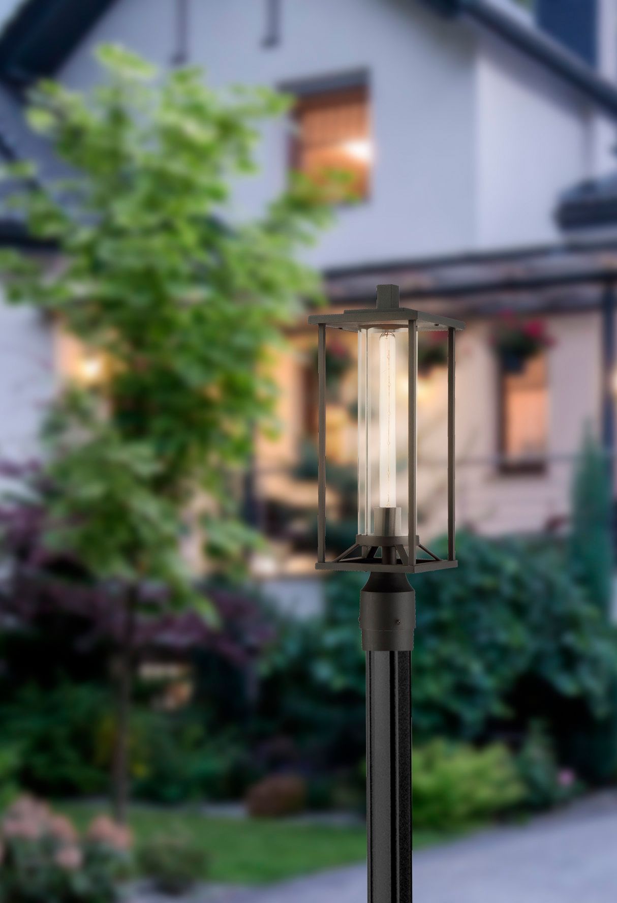 Image 4 The Great Outdoors Trescott Lane 1-Light Black Outdoor Post Mount more views