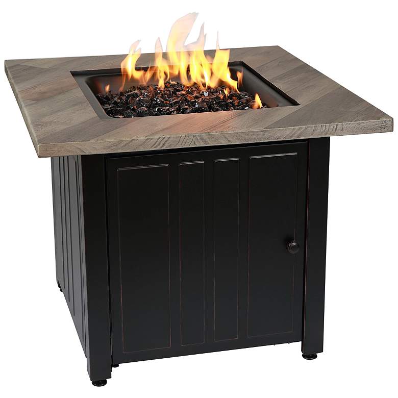 Image 1 The Harper 30"W Cement Resin Mantel LP Gas Fire Pit Table