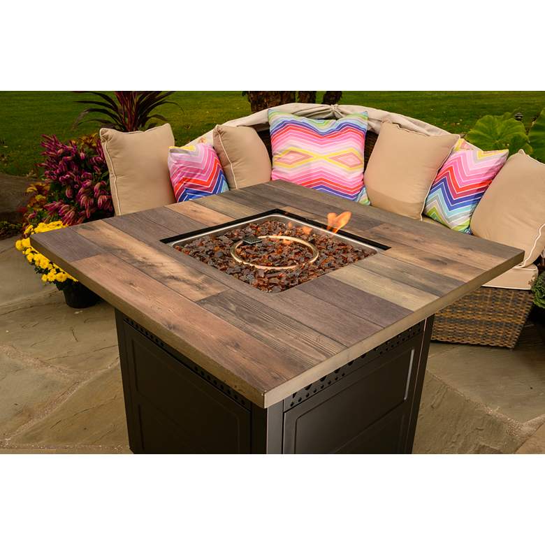 Image 4 The Harris 37 3/4" Square Oil-Rubbed Bronze Outdoor Fire Pit more views
