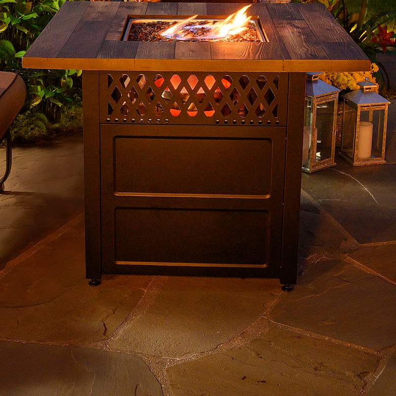 Image 5 The Harris 37 3/4" Square Oil-Rubbed Bronze Outdoor Fire Pit more views