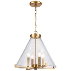 The Holding 17&quot; Wide 4-Light Pendant - Satin Brass