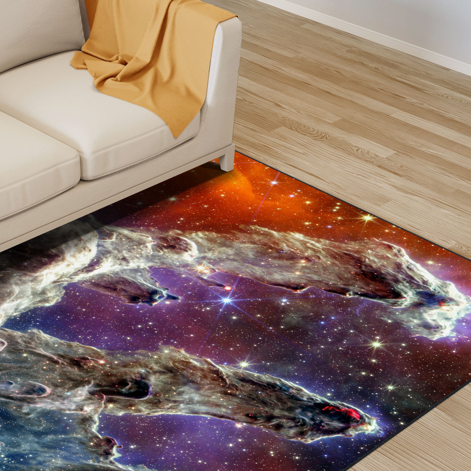 Image 5 The Hubble Space Telescope Washable Art Area Rug size 5'x8' more views