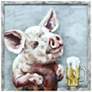 The Ipa 24" Square Pig Framed Canvas Wall Art