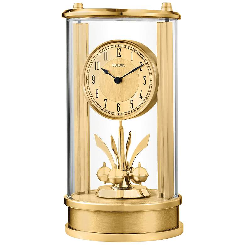Image 1 The Isabel Gold 7 1/2 inch High Anniversary Mantel Clock
