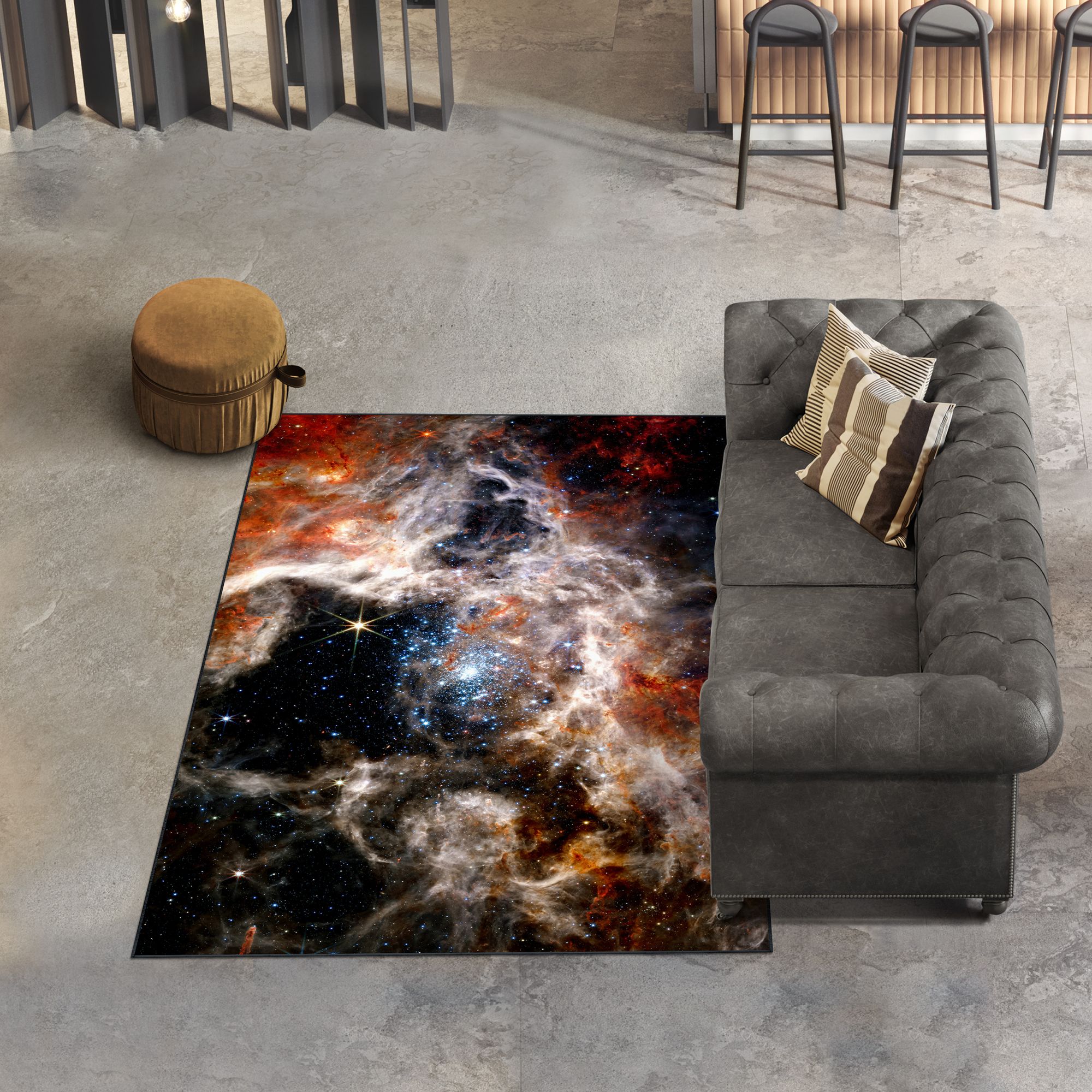 Image 2 The James Webb Space Telescope Washable Art Area Rug size 5'x8' more views