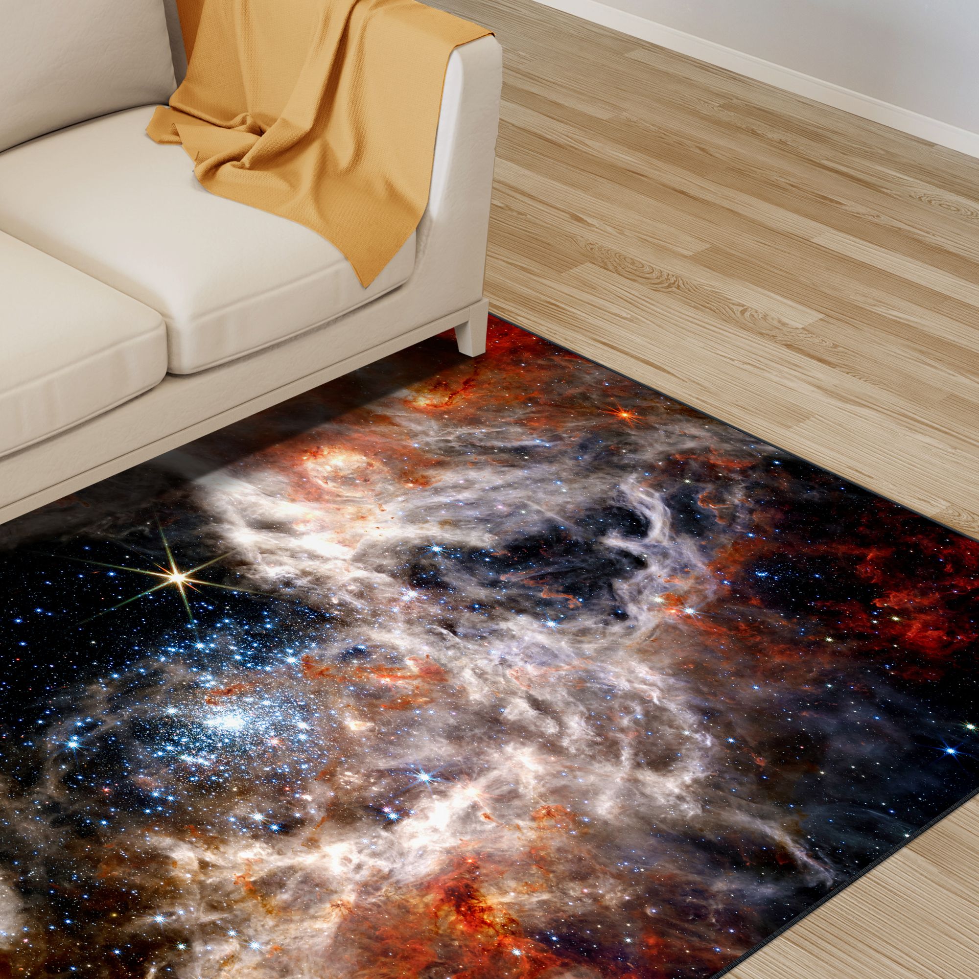 Image 5 The James Webb Space Telescope Washable Art Area Rug size 5'x8' more views
