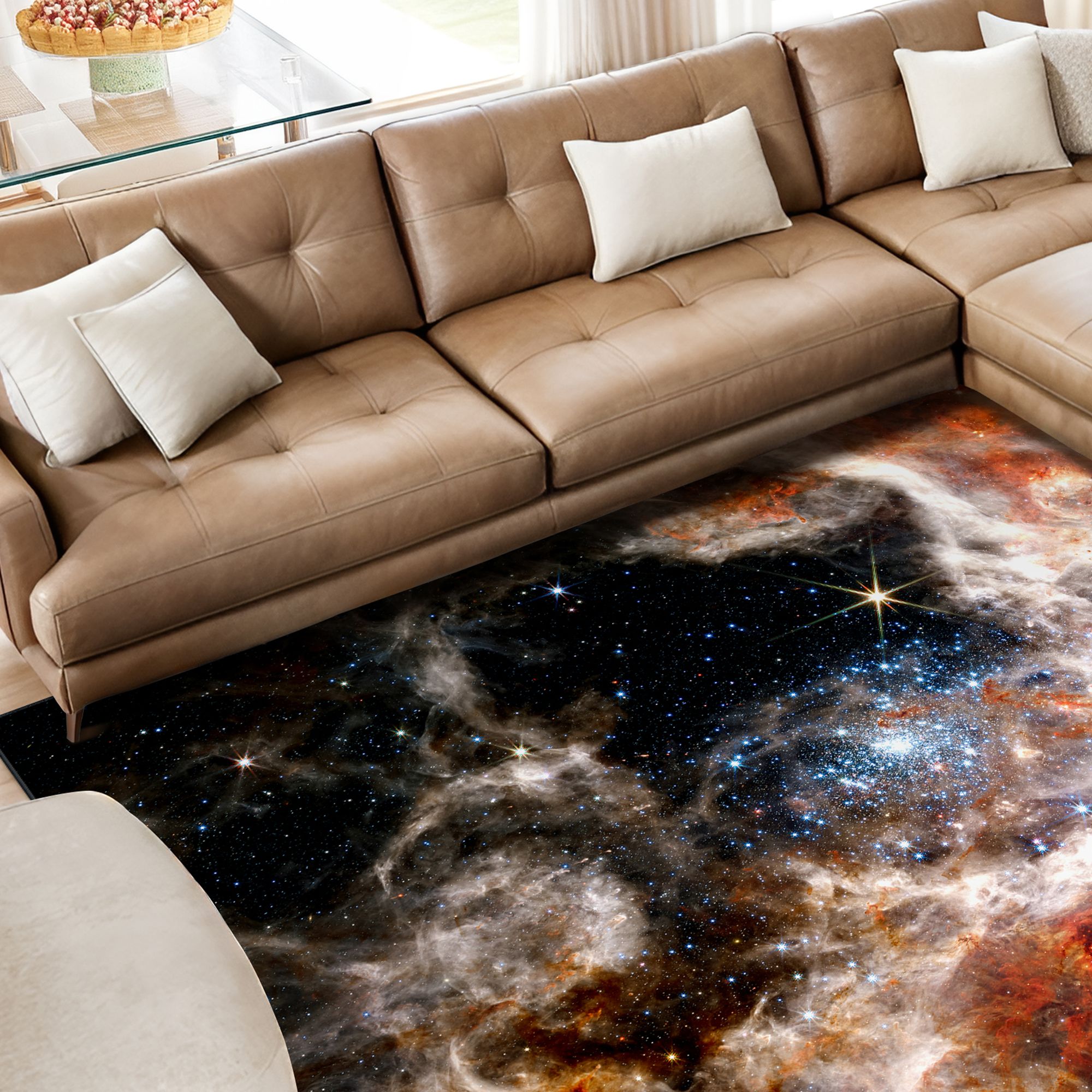 Image 5 The James Webb Space Telescope Washable Art Area Rug size 8'x10' more views