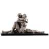 The Kiss 18" Wide Silver-Nickel Tabletop Sculpture