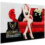 The Lady 50 3/4"W Floating Tempered Glass Graphic Wall Art