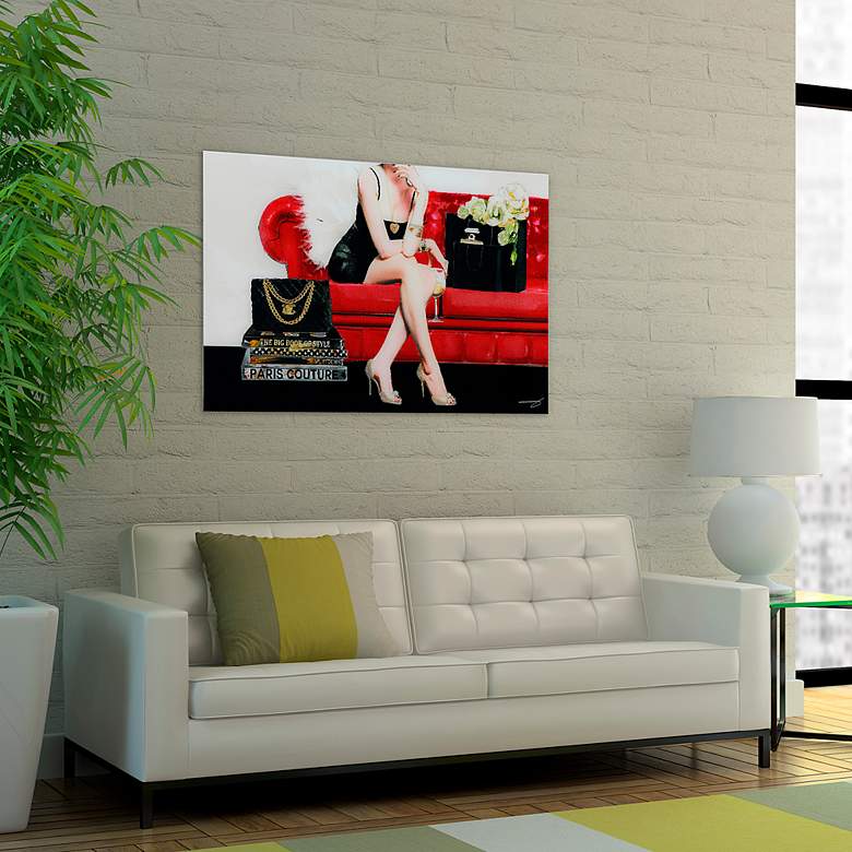 Image 5 The Lady 50 3/4"W Floating Tempered Glass Graphic Wall Art more views