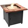 The Liberty 30"W Black Bronze LP Gas Outdoor Fire Pit Table in scene