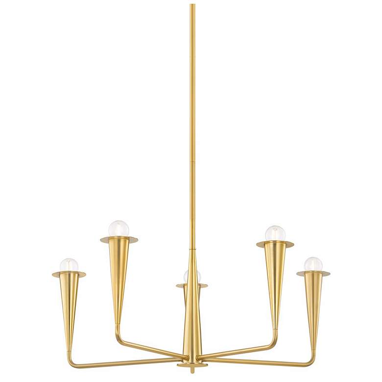 Image 1 The Lifestyled Co Danna 29.75 in. Aged Brass Chandelier