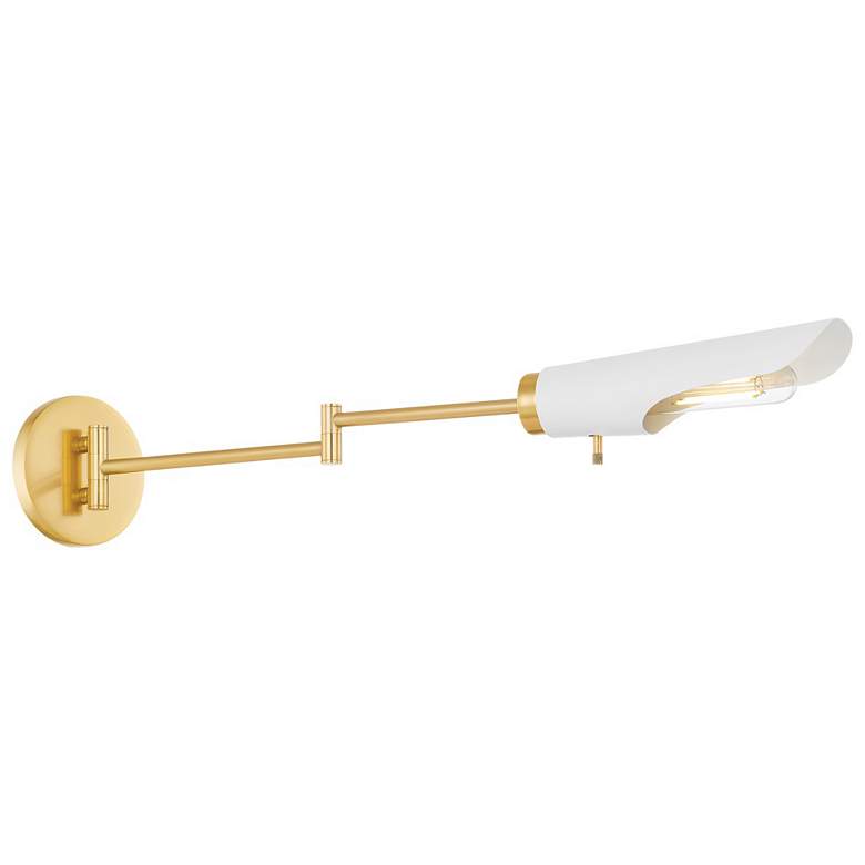 Image 1 The Lifestyled Co Harperrose 4.75 in. Aged Brass/Soft White Wall Sconce
