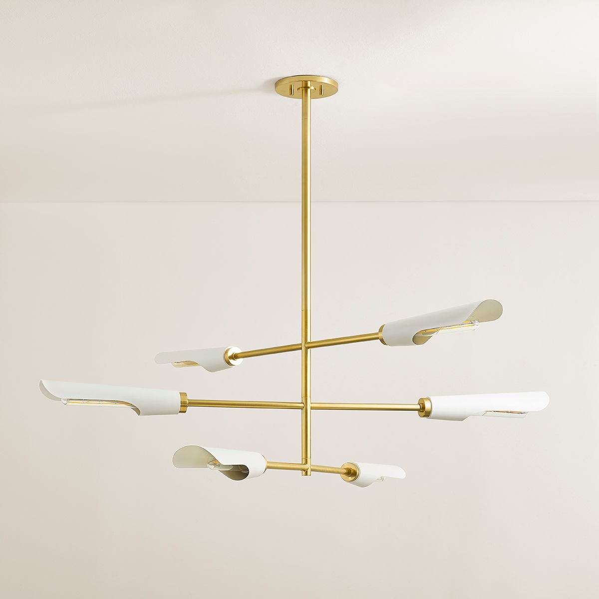Image 3 The Lifestyled Co Harperrose 48 in. Aged Brass/Soft White Chandelier more views